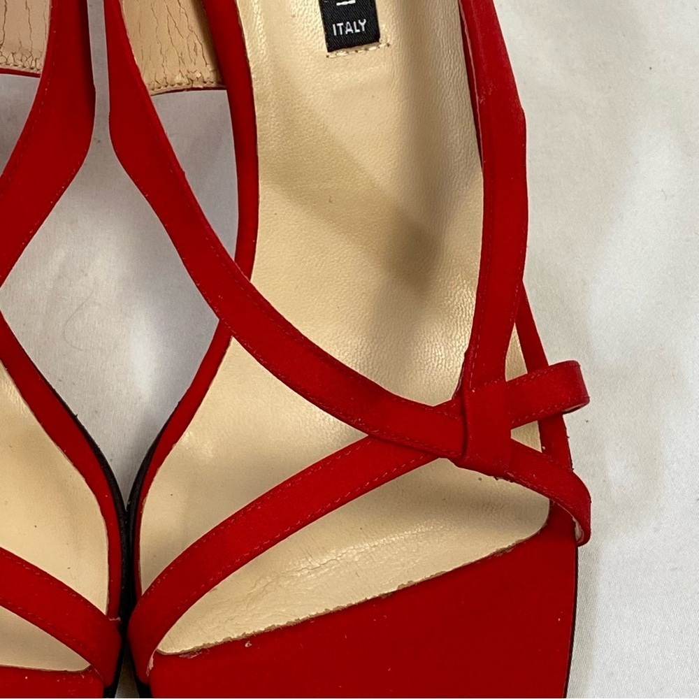 Adrienne Vittadini Gaia Arianna Red Heeled Slingback Size 10 Medium Leather Sole - Picture 9 of 16